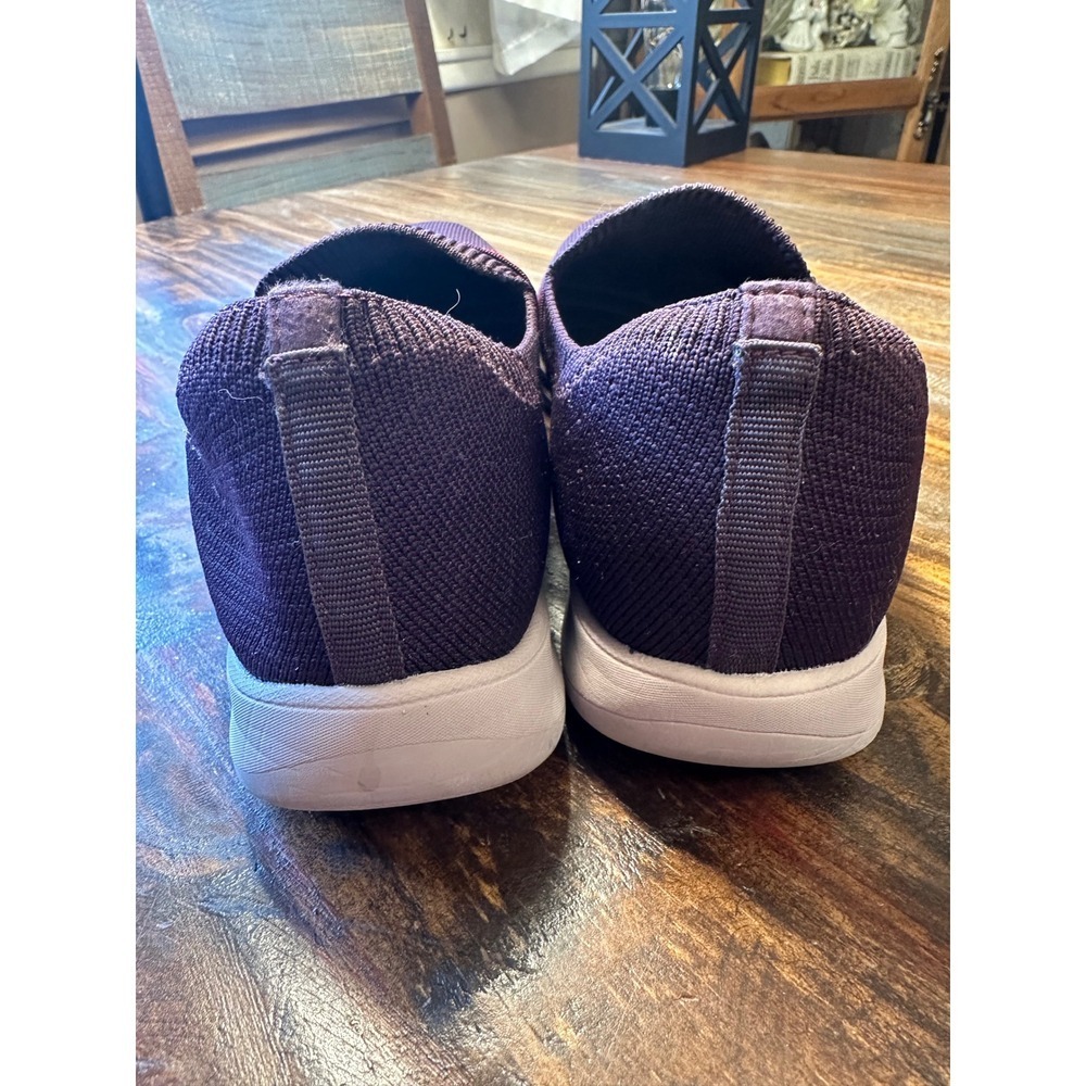 Clarks Cloudsteppers Women's 10 Purple Leopard Knit Slip On Sneakers - Picture 5 of 10